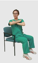 앉아서 몸통돌리기