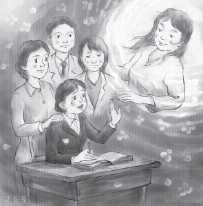떠나보낸 엄마를 생각하는 딸과 그딸을 위로하구 있는 병원직원들