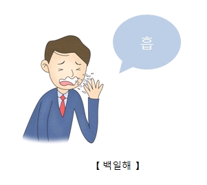 백일해에 걸려 기침을하는 남성