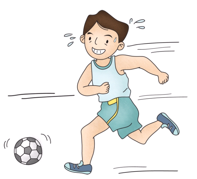 축구를 하고있는 남자아이