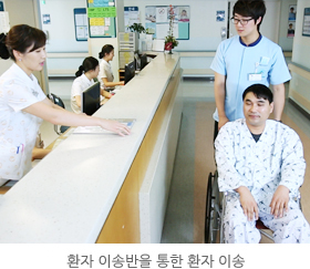 서울아산병원 간호부 환자 이송반을 통한 환자 이송 사진