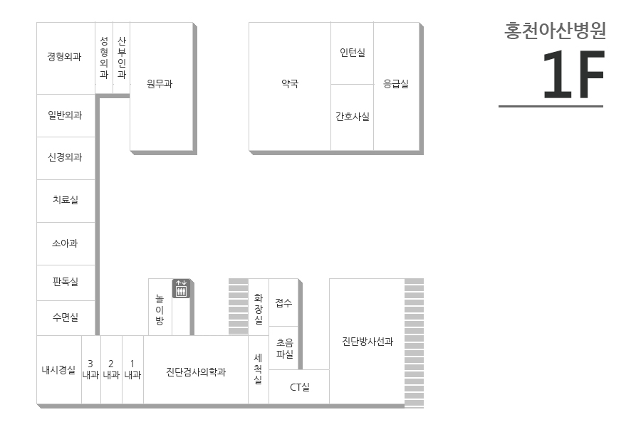 홍천아산병원 1층 둘러보기 입니다.