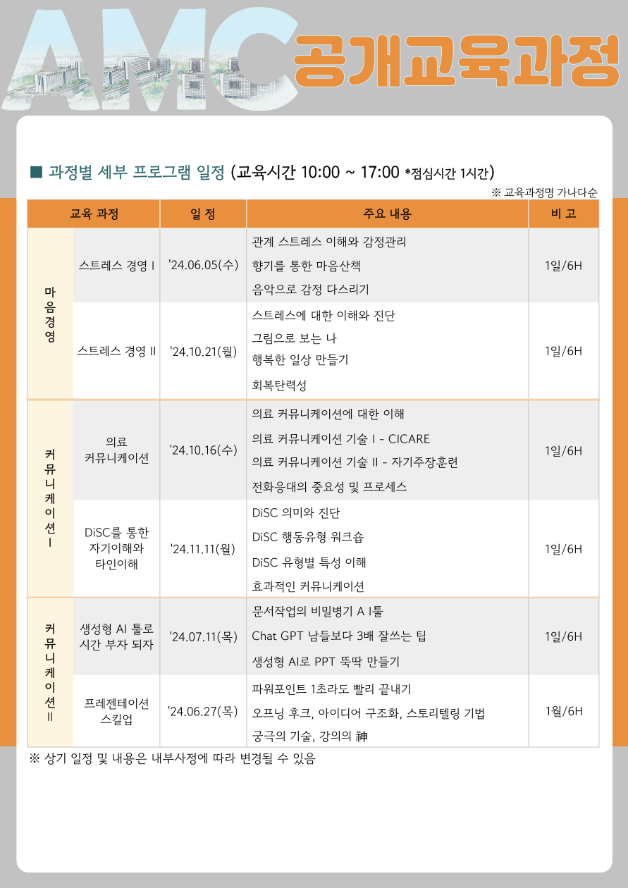 2024년 아카데미 공개교육 일정(1일 과정) 이미지3
