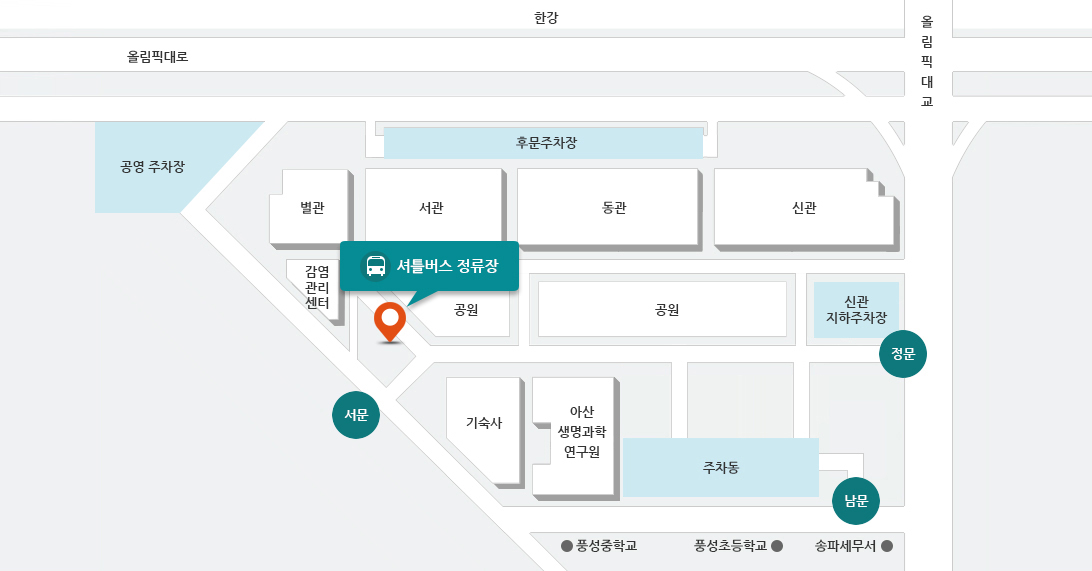 셔틀버스 탑승장소 약도